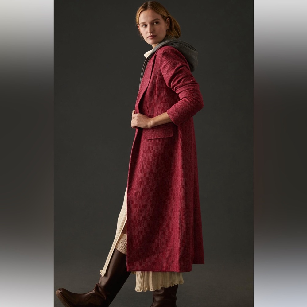 Stunning Anthropologie Avec Les Filles Coat Lovely Pink Twill Sz M NEW